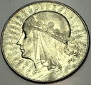 5 zł złotych 1933 Głowa kobiety Polonia SREBRO