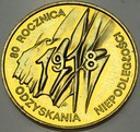2 zł złote 1998 Niepodległość 80 rocznica