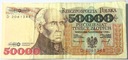 1993 50000 zł złotych Staszic seria D