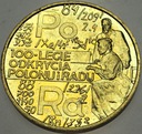 2 zł złote 1998 Skłodowska Polon i rad