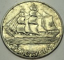 5 zł złotych 1936 Żaglowiec Żaglówka Statek