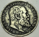 Niemcy 3 Marki 1912 Drei Mark, Wirtembergia, RZADKA