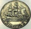 2 zł złote 1936 Żaglowiec Żaglówka Statek SREBRO