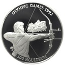 Bhutan 300 ngultrum 1992 Barcelona Łucznictwo SREBRO