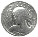 2 zł złote 1925 Kobieta i kłosy żniwiarka KROPKA