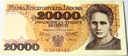 1989 20000 20.000 zł złotych Skłodowska seria D