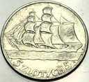 5 zł złotych 1936 Żaglowiec Żaglówka Statek