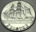 2 zł złote 1936 Żaglowiec Żaglówka Statek SREBRO