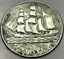 2 zł złote 1936 Żaglowiec Żaglówka Statek SREBRO