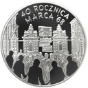 10 zł złotych 2008 Marzec 1968 40 rocznica marca '68 SREBRO