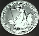 Anglia 2 funty 2020 Britania 1 uncja 1 oz SREBRO