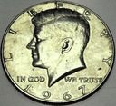 USA 1967 1/2 Dolara Half Dollar Liberty John F Kennedy SREBRO
