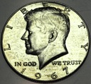 USA 1967 1/2 Dolara Half Dollar Liberty John F Kennedy SREBRO