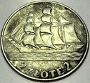 2 zł złote 1936 Żaglowiec Żaglówka Statek SREBRO