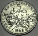 Francja 5 franków francs 1963 SREBRO