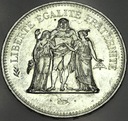 Francja 50 franków francs 1977 Herkules SREBRO