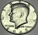 USA 1968 1/2 Dolara Half Dollar Liberty John F Kennedy SREBRO
