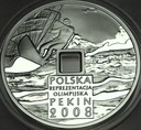 10 zł złotych 2008 Pekin Olimpiada Reprezentacja OTWÓR SREBRO