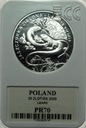 20 zł złotych 2009 Jaszczurka Zielona SREBRO PR70