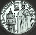 10 zł 2020 Jan Paweł II 100 rocznica urodzin SREBRO 14,14 g