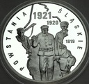 10 zł 2021 Powstania Śląskie 1921 1920 1919 SREBRO