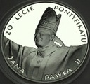 10 zł złotych 1998 Jan Paweł II 20-lecie pontyfikatu SREBRO