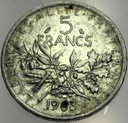 Francja 5 Franków Francs 1963 SREBRO
