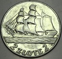 2 zł złote 1936 Żaglowiec Żaglówka Statek SREBRO