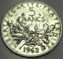 Francja 5 franków francs 1962 SREBRO
