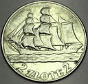 2 zł złote 1936 Żaglowiec Żaglówka Statek SREBRO