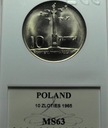 10 zł złotych 1965 DUŻA Kolumna Zygmunta MENNICZY MS63