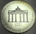 Niemcy 10 marek 1991 A Brama Brandenburska SREBRO