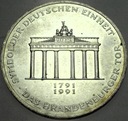 Niemcy 10 marek 1991 A Brama Brandenburska SREBRO