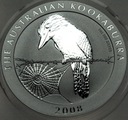 Australia 1 dolar 2008 Kookaburra Kukabura uncja 1 oz SREBRO