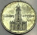 Niemcy 2 marki reichsmark 1934 Kościół z datą data SREBRO