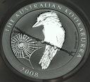Australia 1 dolar 2008 Kookaburra Kukabura uncja 1 oz SREBRO