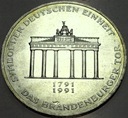 Niemcy 10 marek mark 1991 A Brama Brandenburska SREBRO