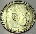 Niemcy 2 marki Reichsmark 1938 B Hindenburg SREBRO