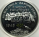 10 zł złotych 2005 60 rocznica zakończenia II Wojny Światowej SREBRO