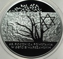 20 zł złotych 2008 Getto 65 rocznica Powstania w Getcie Warszawskim SREBRO