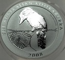 Australia 1 dolar 2008 Kookaburra Kukabura uncja 1 oz SREBRO