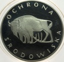 100 zł złotych 1977 Żubr Ochrona Środowiska SREBRO