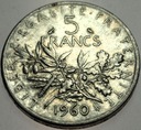 Francja 5 franków francs 1960 SREBRO