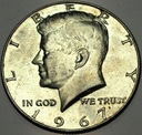 USA 1/2 Dolara 1967 Half Dollar Liberty JFK John F Kennedy SREBRO