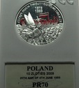 10 zł złotych 2009 Wybory 4 VI 1989 Solidarność Jan Paweł II SREBRO PR 70
