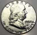 USA 1/2 dolara Half Dollar 1960 Franklin SREBRO