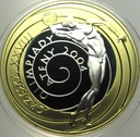 10 zł złotych 2004 Ateny Igrzyska dyskobol platerowana złotem SREBRO