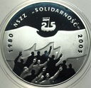 10 zł złotych 2005 NSZZ Solidarność 1980 2005 SREBRO