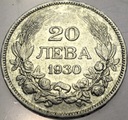 Bułgaria 20 lewa lewów 1930 Borys III SREBRO