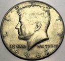 USA 1/2 dolara Half Dollar 1967 Kennedy JFK Liberty SREBRO